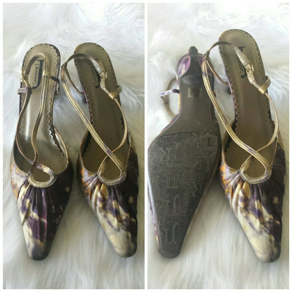 J RENEEE SLING BACK KITTEN HEELS
